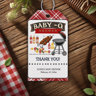 Babykläder för baby-Q-kontrollerat rött och svart  Presentetikett