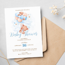 Babykläder för blå bubblor, Nalle Inbjudningar