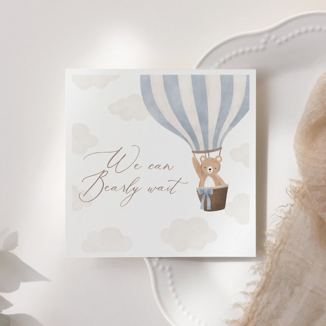 Babykläder för blå Nalle Luftballong Pappersservett (Skapare uppladdad)