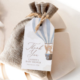 Babykläder för blå Nalle Luftballong Presentetikett