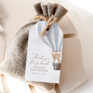 Babykläder för blå Nalle Luftballong Presentetikett