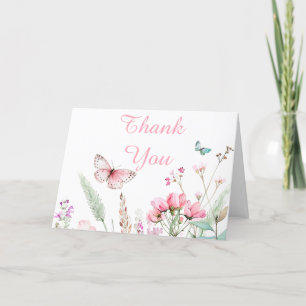 Babykläder för Blommigt av vår Rosa Butterfly Sho Tack Kort