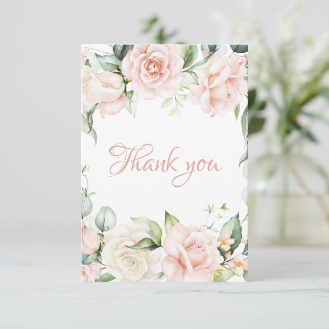 Babykläder för  Blommigt för Rosa av elegant Tack Kort (Stående Fram)