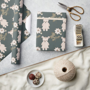 Babykläder för Blommigten nalle Flicka Presentpapper