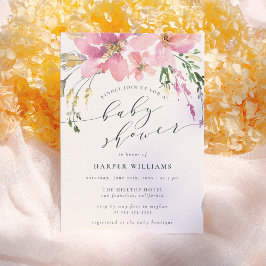 Babykläder för Blommigten vår Watercolor Inbjudningar