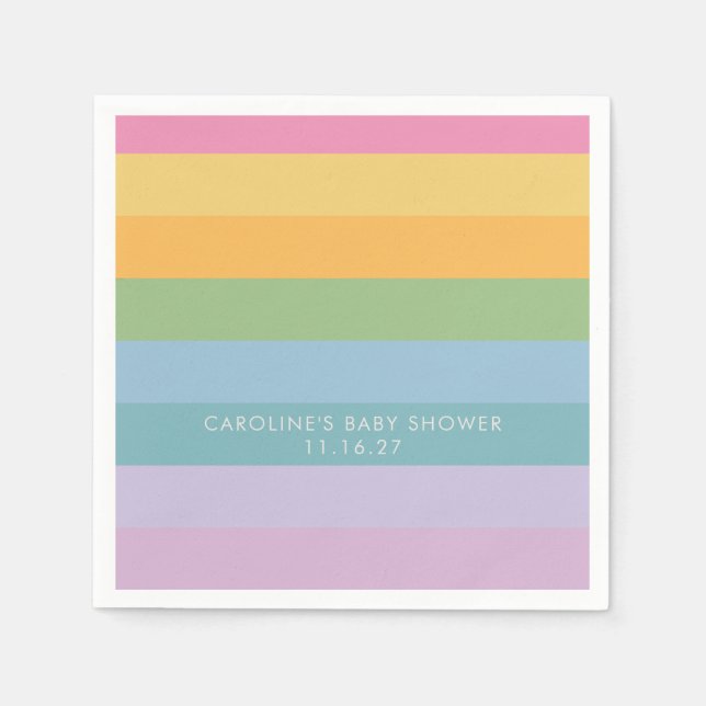 Babykläder för Bright Pastel Rand Lila Anpassnings Pappersservett (Framsidan)