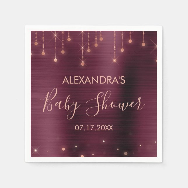 Babykläder för Burgundy och Ro Guld Pappersservett (Framsidan)