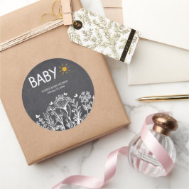 Babykläder för Chalkboard Baby Vår Teckning Runt Klistermärke