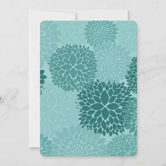 Babykläder för chic Mint Flowers Inbjudningar (Framsida)