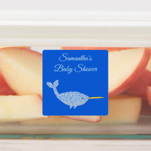 Babykläder för Cute Blue Pojke Anpassningsbar Narw Klistermärke