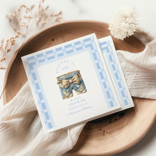 Babykläder för Cute Denim Nalle Pappersservett (Skapare uppladdad)