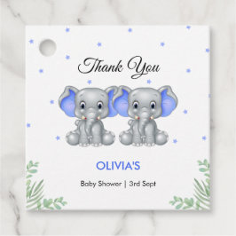 Babykläder för Cute Elephant Blue Twin Boys Gåvor Etiketter