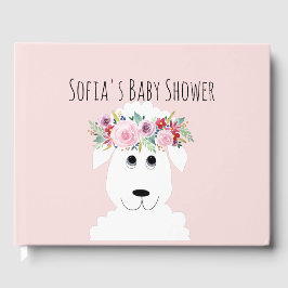 Babykläder för Cute Girly Lamb Watercolor Flowers Gästböcker