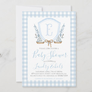 Babykläder för den lilla båtbåten Preppy Nautical Inbjudningar