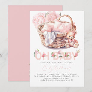 Babykläder för Eleganten baby Basket Blommigt Inbjudningar