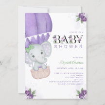 Babykläder för Elephant Luftballong Lila Blommigt 