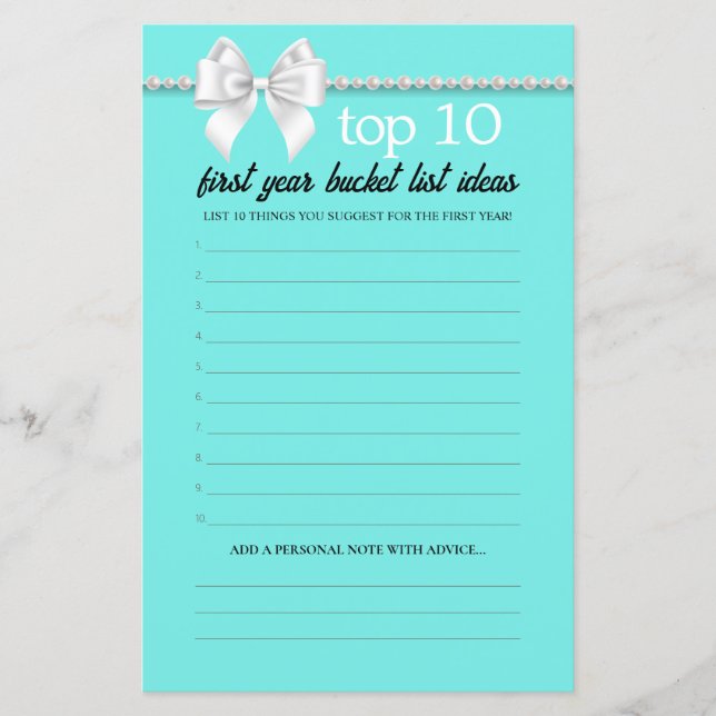 Babykläder för finare Tiffany Bucket List Advice B (Framsida)