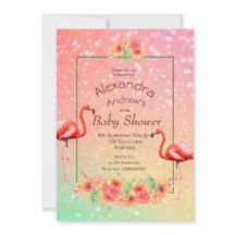 Babykläder för glitter Flamingo Tropical Flowers