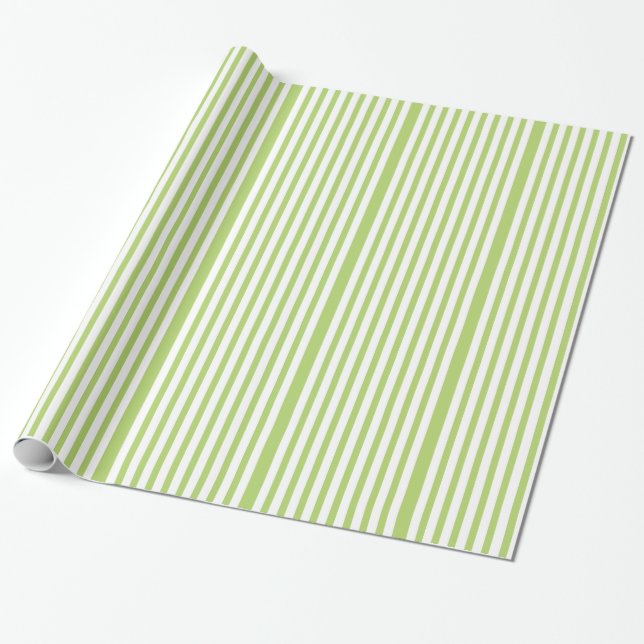 Babykläder för grönt och vit Rand stripe Mönster Presentpapper (Utrullad)