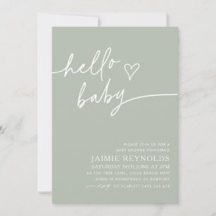 Babykläder för Grönten hej Baby Inbjudningar