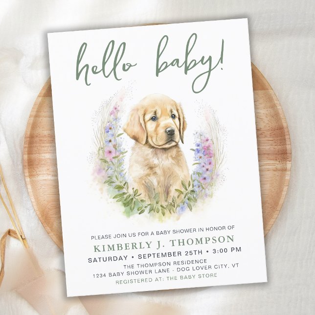 Babykläder för hej Baby Puppy Hund Modern Sage Grö Vykort (Skapare uppladdad)