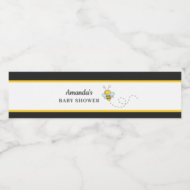 Babykläder för Humla Black och Guld Vattenflaskor Etikett (Singel etikett)