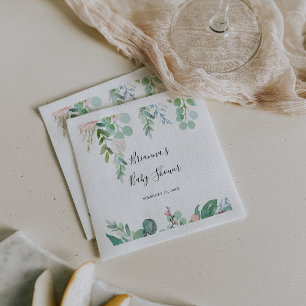 Babykläder för Illustrerad färgstark tropisk Blomm Pappersservett