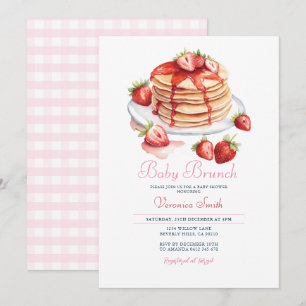 Babykläder för jordgubbsbär Pancake Baby Brunch Sh Inbjudningar
