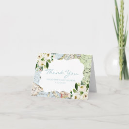 Babykläder för karta-resetema tack kort