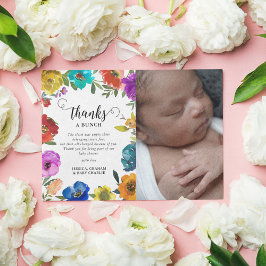 Babykläder för ljus och fetstil i Blommigten Tack Kort