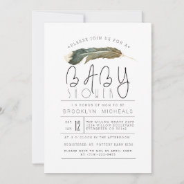 Babykläder för ludd, vattenfärg inbjudningar