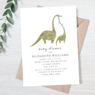 Babykläder för mamma och Baby-dinosaur-Neutralten Inbjudningar