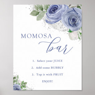 Babykläder för MAMMA, Pub, blått och Silver Blommi Poster