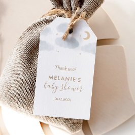 Babykläder för Måne-stjärnor i vattenfärg Presentetikett