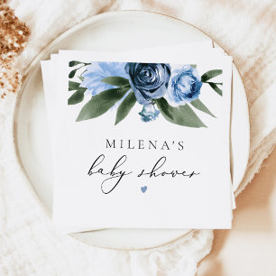 Babykläder för MILENA Dusty Blue Slate Blommigt Bo Pappersservett