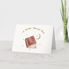 Babykläder för Modern Boho Bok Måne Tack Kort