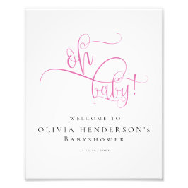 Babykläder för modern minimalistisk Rosa Calligrap Fototryck