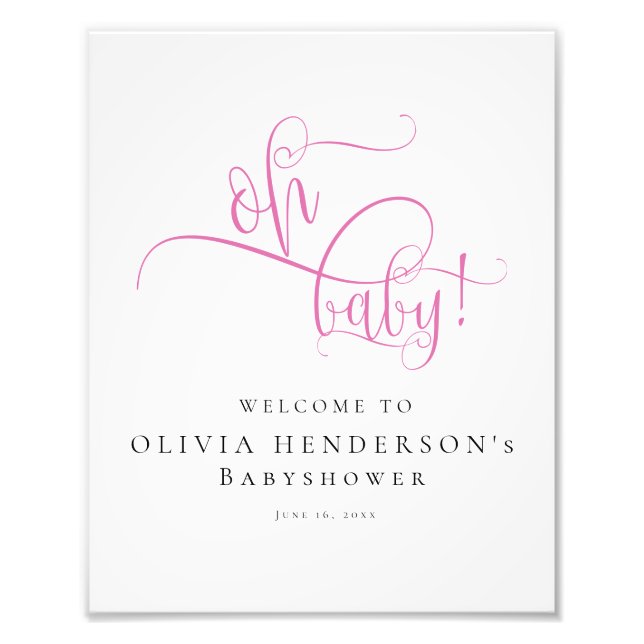 Babykläder för modern minimalistisk Rosa Calligrap Fototryck (Framsidan)