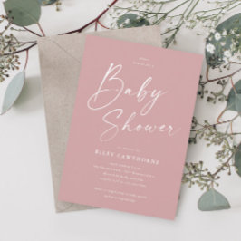 Babykläder för modern Rosa Girls i handskript Inbjudningar
