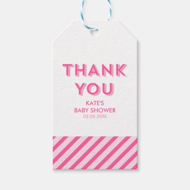 Babykläder för modern Rosa Rand Tack Presentetikett (Framsidan)