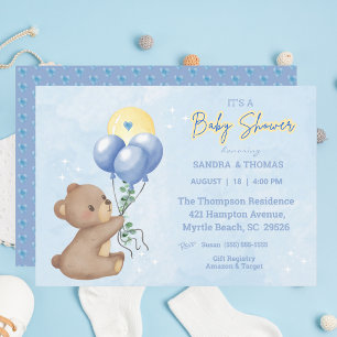 Babykläder för nalle Balloys Boys Inbjudningar