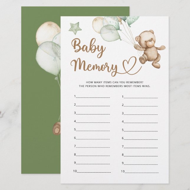 Babykläder för Nallen Baby Memory  (Fram/baksida)