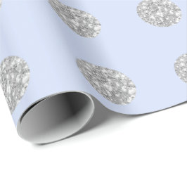 Babykläder för polka dots Glitter Blue Silver Show Presentpapper