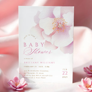 Babykläder för Rosa Blommigt Inbjudningar