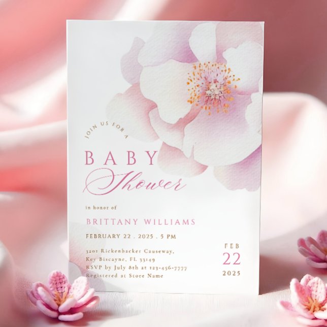 Babykläder för  Rosa Blommigt  Inbjudningar (Skapare uppladdad)