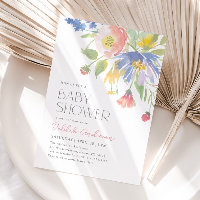 Babykläder för rosa Lila Vår Blommigt   Inbjudningar (Skapare uppladdad)