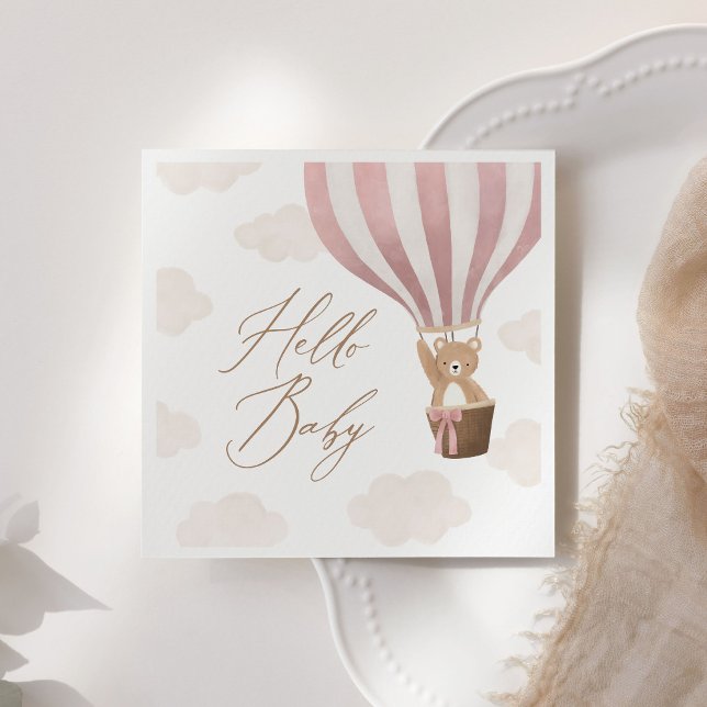 Babykläder för rosa Nalle Luftballong  Pappersservett (Skapare uppladdad)