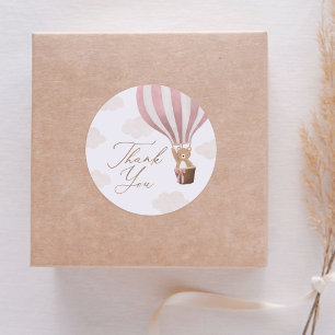 Babykläder för rosa Nalle Luftballong  Runt Klistermärke