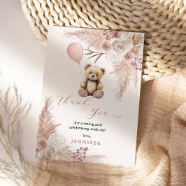 Babykläder för Rosa Nalle Tack Kort