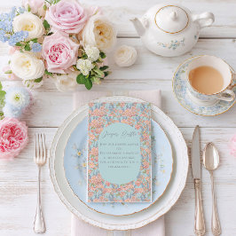Babykläder för rosa och blå shabby chic-blommigtar tilläggskort